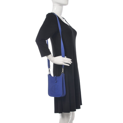 Hermes Taurillon Clemence Evelyne TPM Bleu Electrique 1 of 10