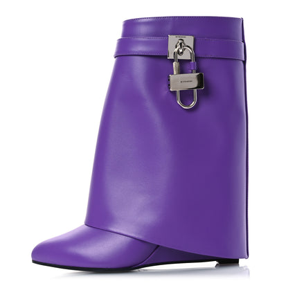 Givenchy Calfskin Shark Lock Ankle Boots 39.5 Ultraviolet 1 of 13