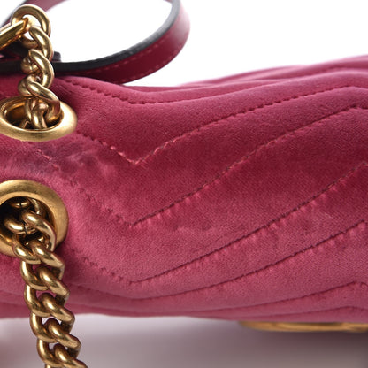 Gucci Velvet Matelasse Small GG Marmont Shoulder Bag Light Raspberry Rose 8 of 18