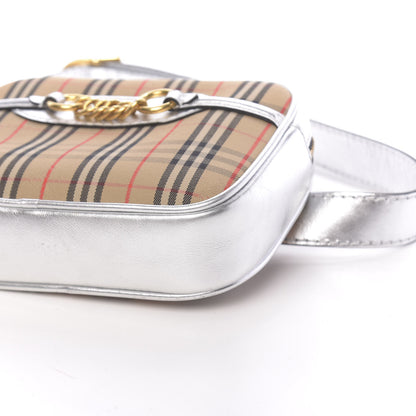 Burberry Smooth Calfskin 1983 Knight Check Link Bum Bag Silver 9 of 9