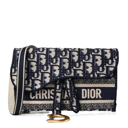 Christian Dior Oblique Saddle Belt Bag Blue 1 of 6