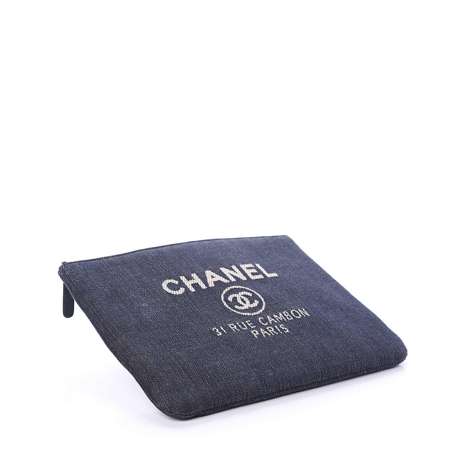 Chanel Denim Medium Deauville Pouch Dark Blue 3 of 6