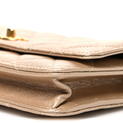 Chanel Metallic Caviar Quilted Coin Wallet On Chain WOC Gold 10 of 11
