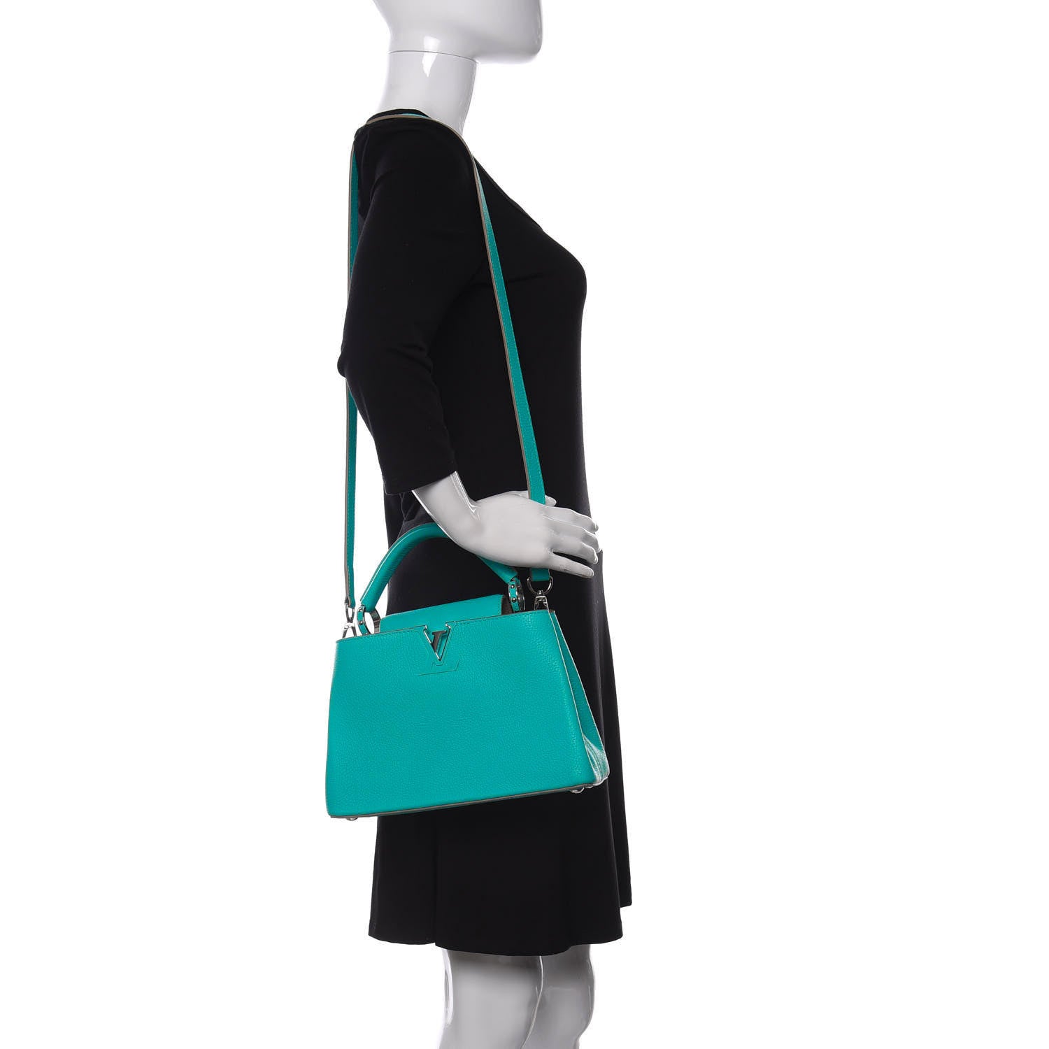 Louis Vuitton Taurillon Capucines BB Turquoise 2 of 9