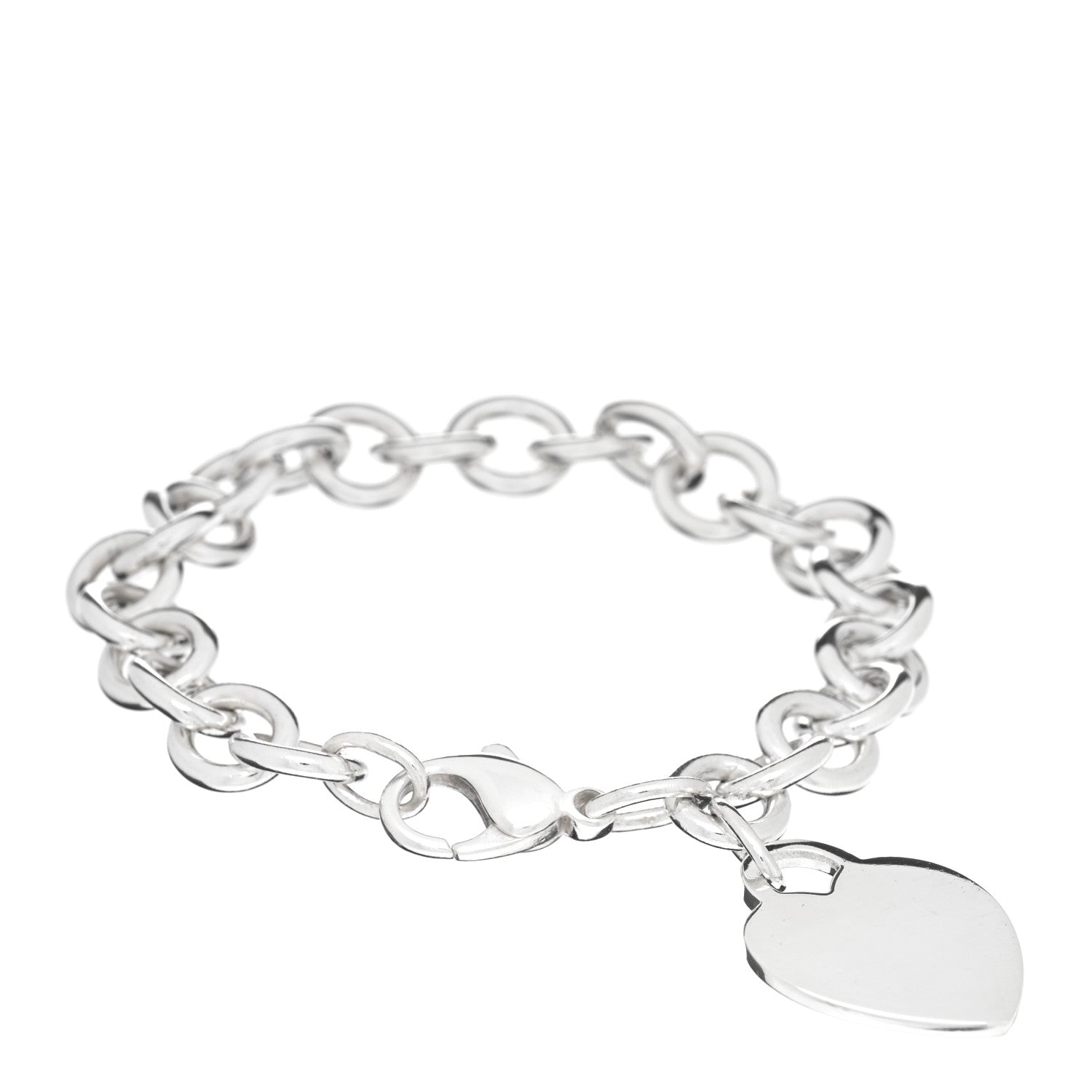 Tiffany Sterling Silver Heart Tag Charm Bracelet 1 of 3