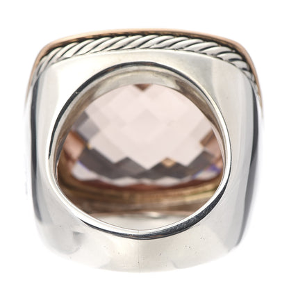 David Yurman Sterling Silver 18K Rose Gold Diamond Morganite 20mm Albion Statement Ring 50 5.25 4 of 5