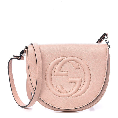 Gucci Pebbled Calfskin Kids Mini Soho Flap Messenger Bag Light Pink 1 of 11