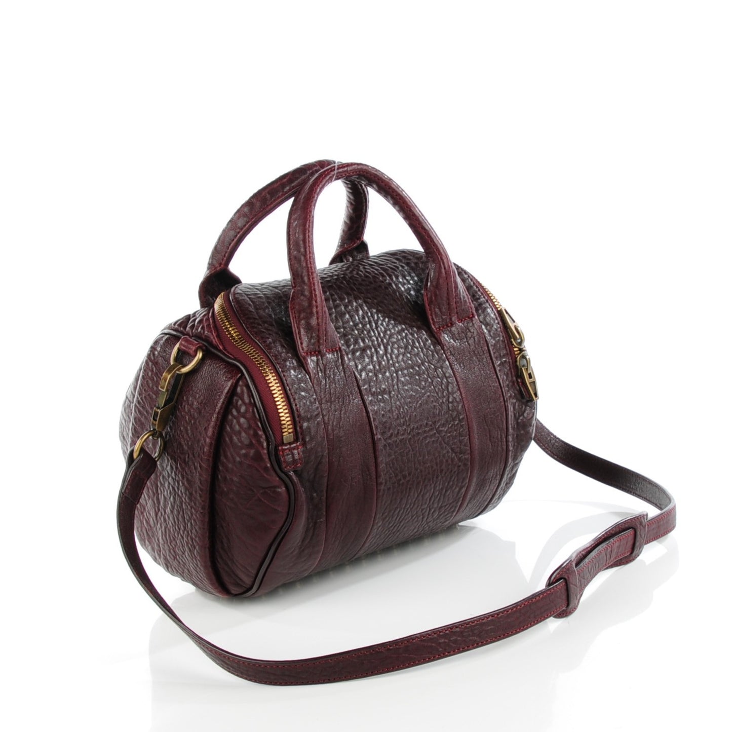 Pebbled Lambskin Rockie Beet Antique Brass Hardware