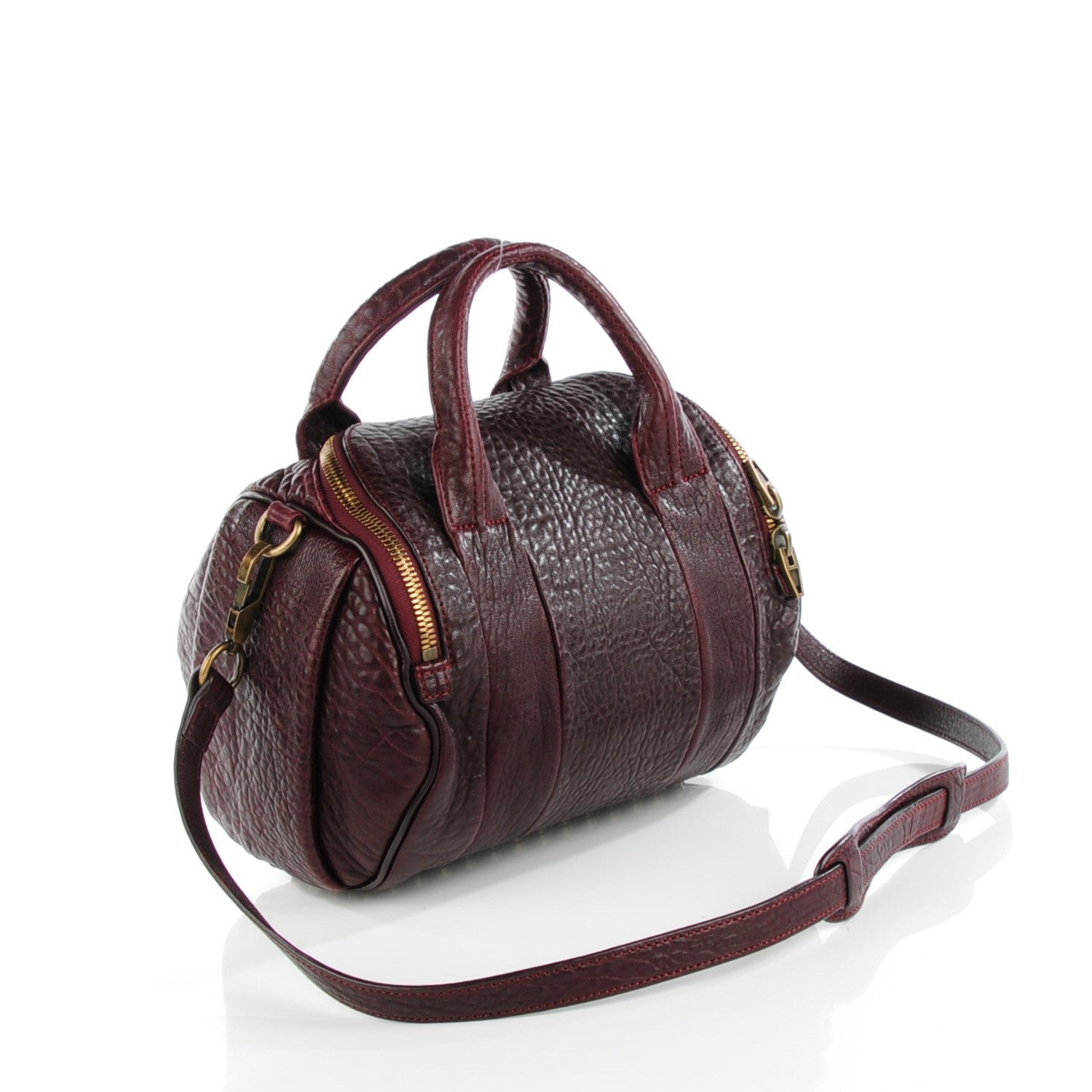 Alexander Wang Pebbled Lambskin Rockie Beet Antique Brass Hardware 3 of 8