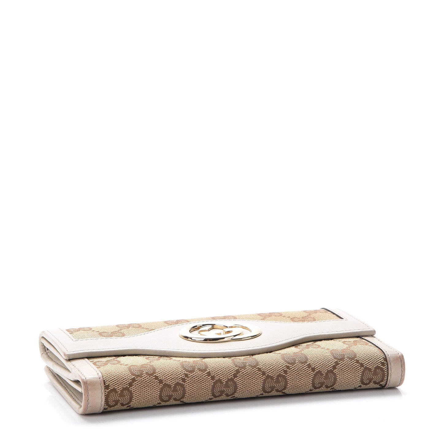 Monogram Margaux Calfskin Sukey Continental Organizer Wallet Beige Ebony Mystic White