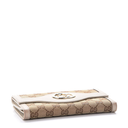 Gucci Monogram Margaux Calfskin Sukey Continental Organizer Wallet Beige Ebony Mystic White 8 of 14