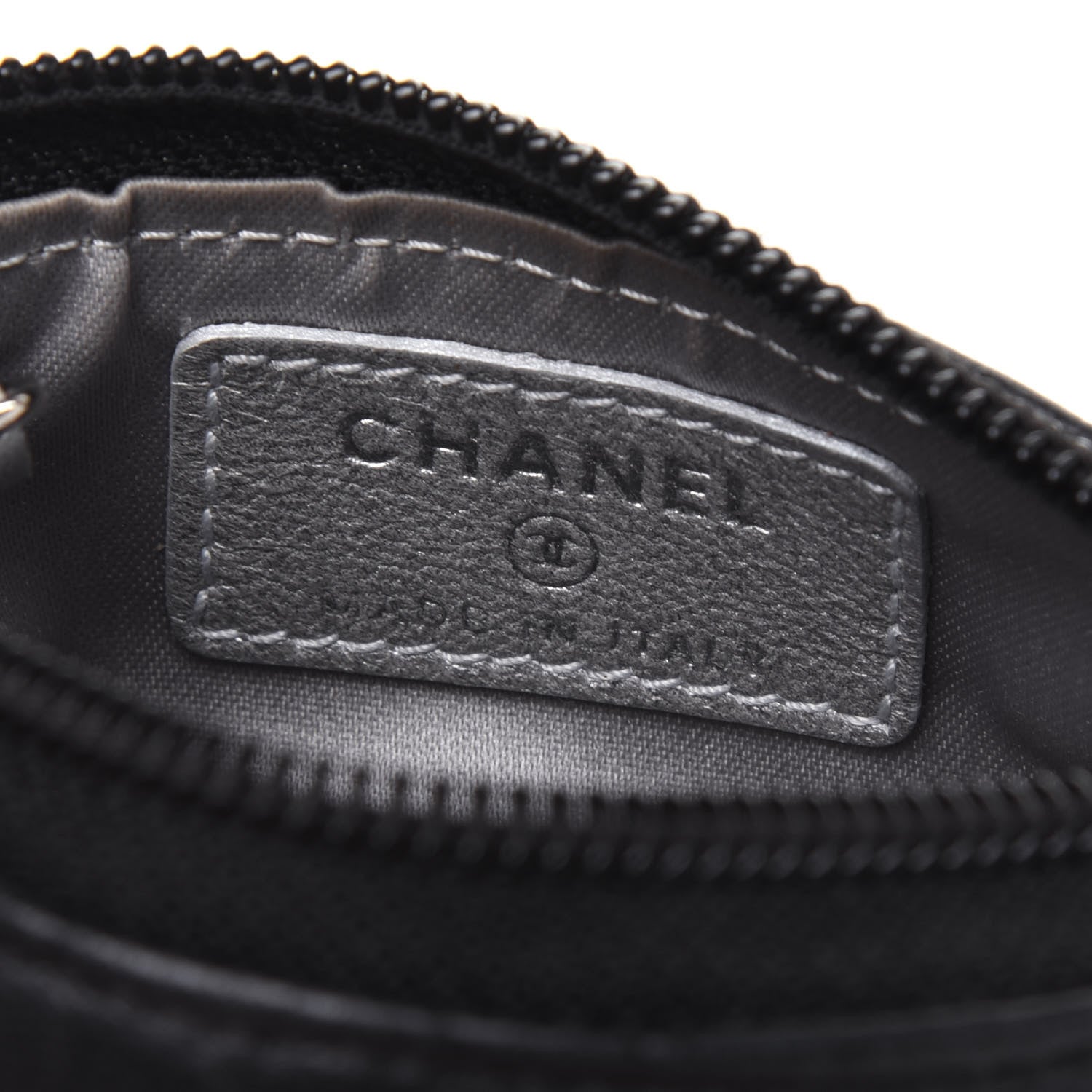 Chanel Lambskin Camellia Embossed Key Holder Case Black 6 of 12