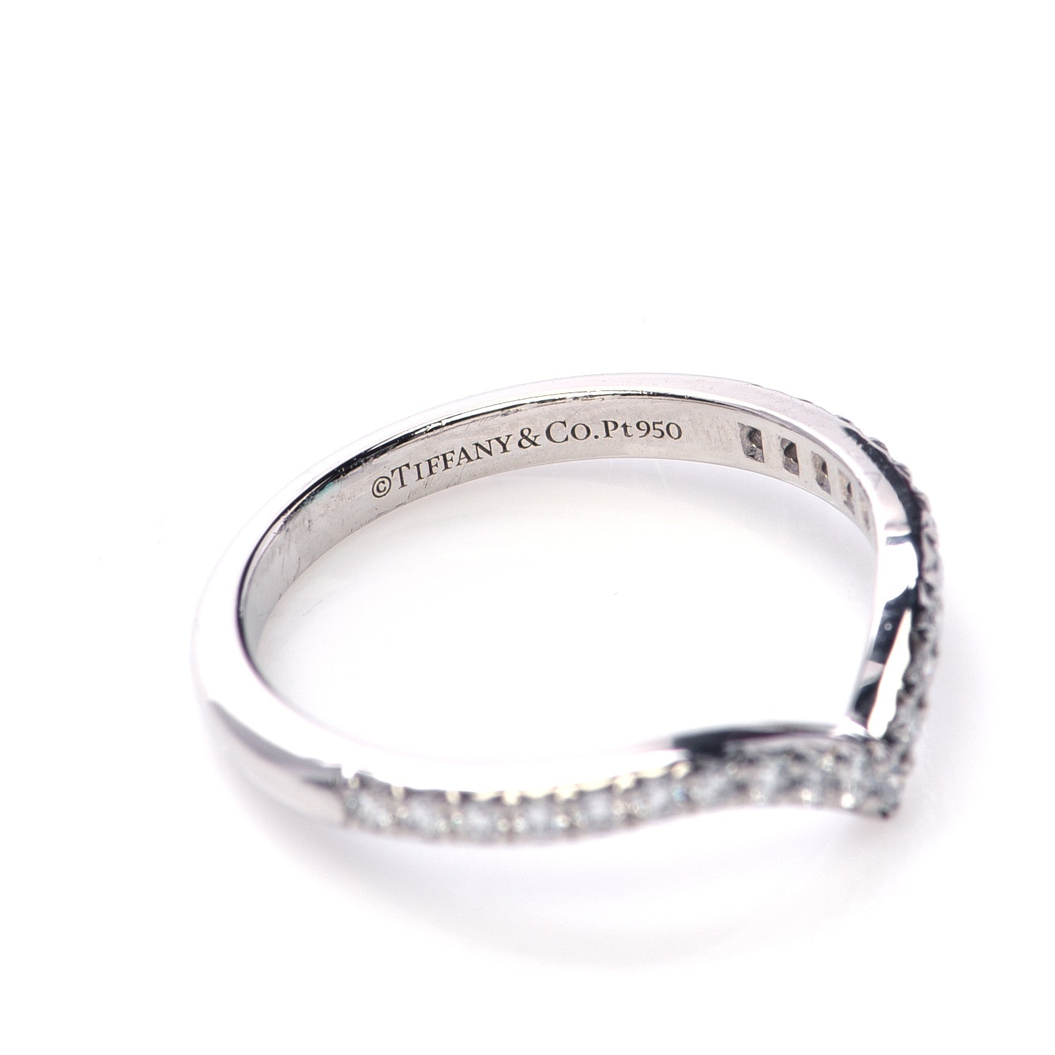 Tiffany Platinum Diamond Soleste V Band Ring 49 5 6 of 7