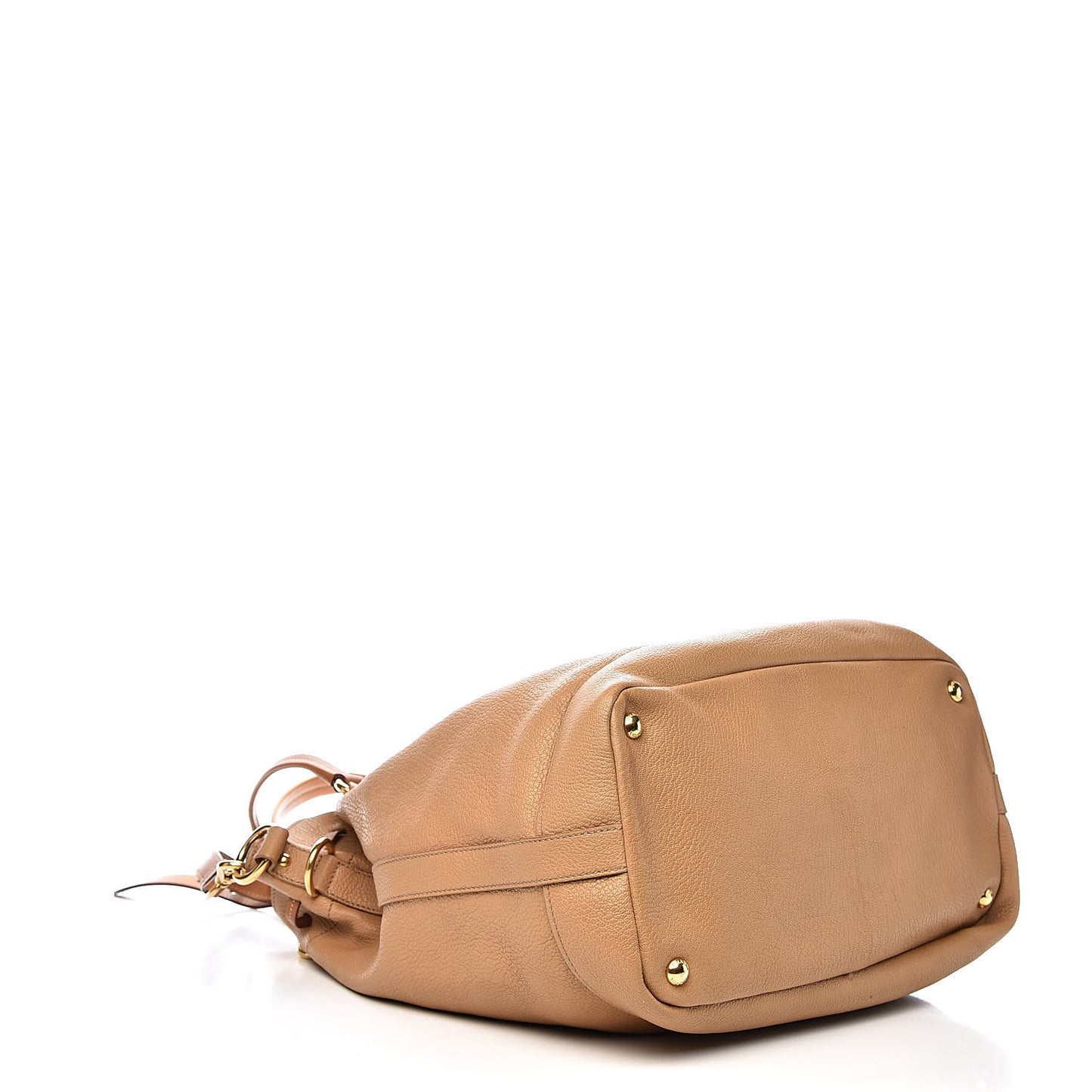 Goatskin Drawstring Bucket Bag Miele