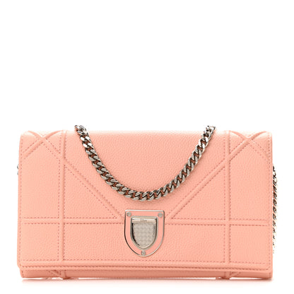 Christian Dior Grained Calfskin Diorama Croisiere Chain Wallet Rose Poudre 1 of 11