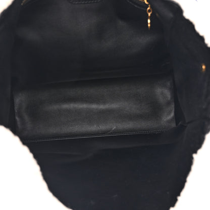 Stella McCartney Eco Alter Nappa Shearling Popper Bucket Bag Black White 5 of 10