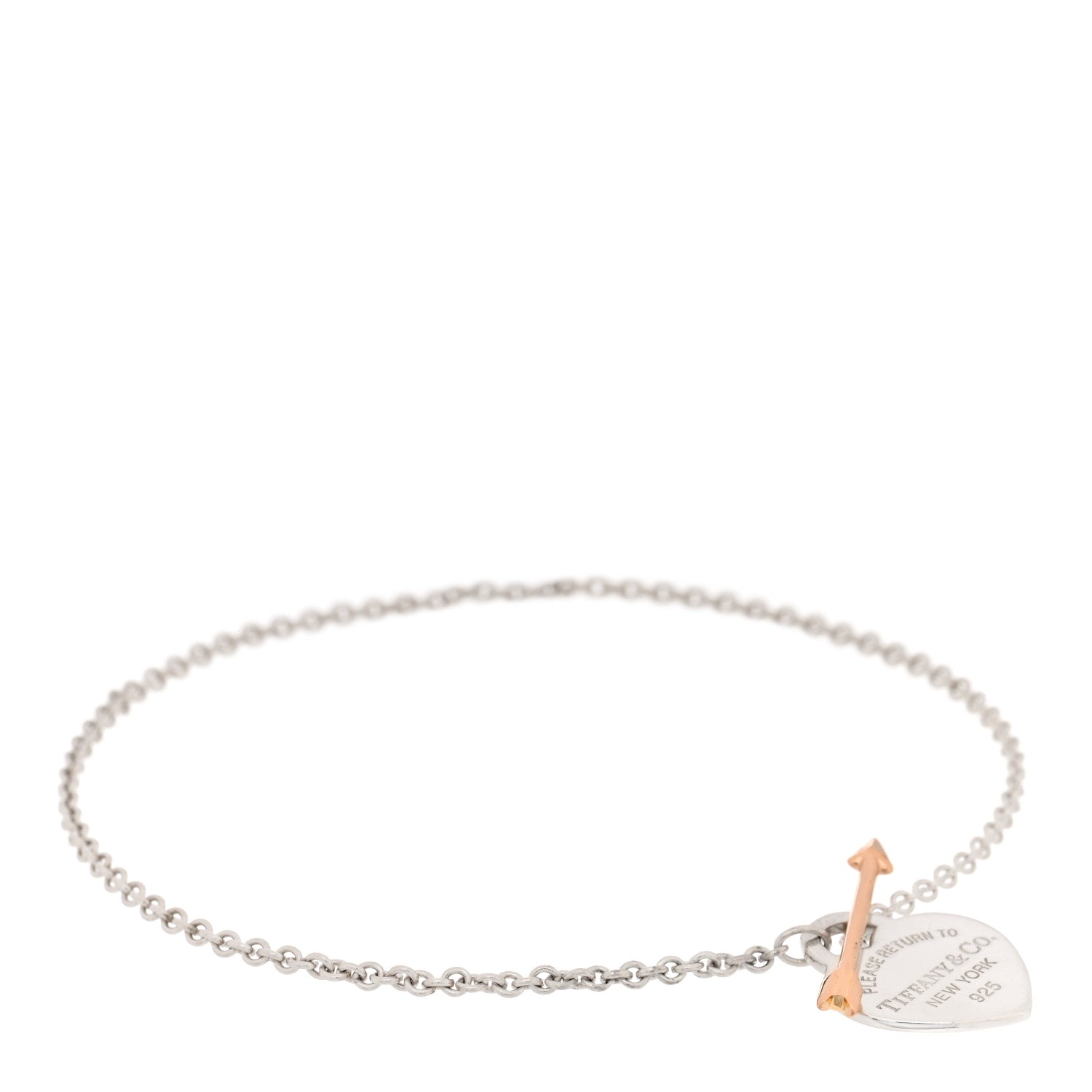 Tiffany Sterling Silver 18K Rose Gold Return to Tiffany Lovestruck Bracelet 1 of 3