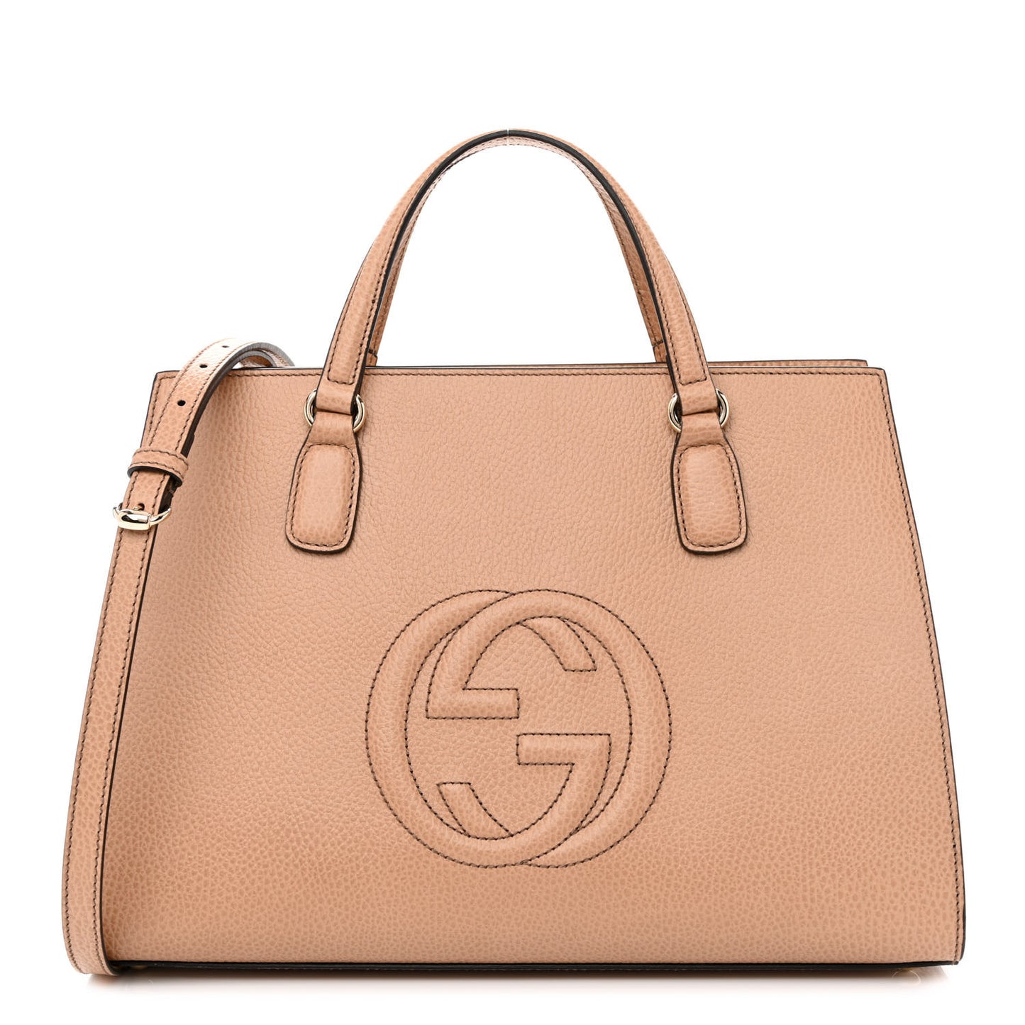 Dollar Calfskin Large Soho Top Handle Satchel Camelia
