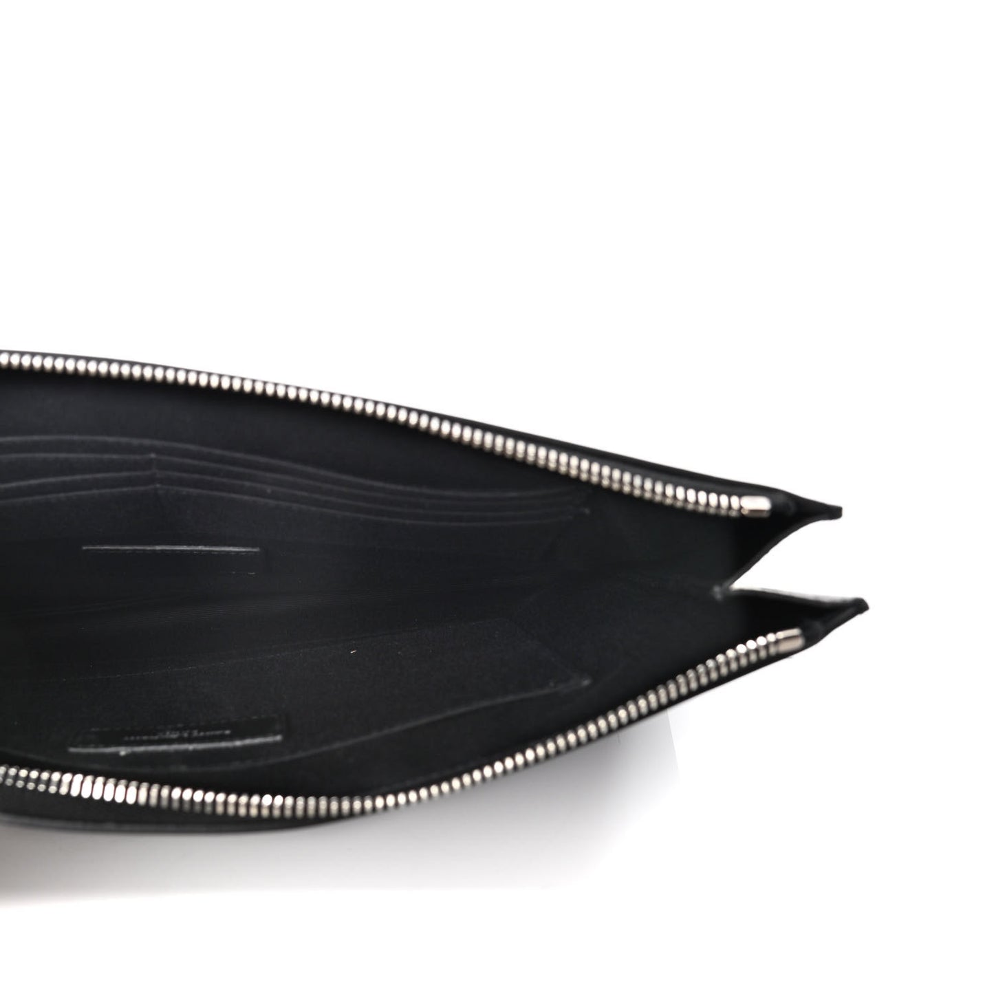 Calfskin Logo Zipped Tablet Pouch Black