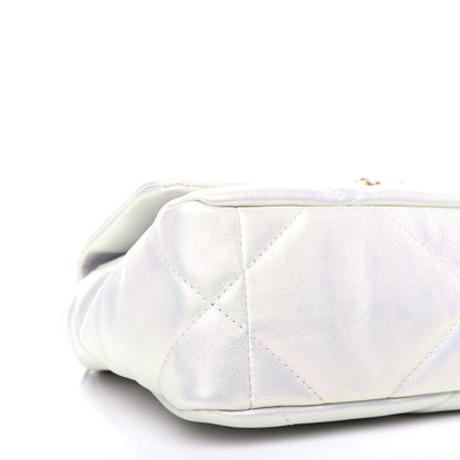 Chanel Iridescent Calfskin Quilted Medium Chanel 19 Flap White 8 of 11