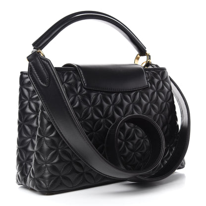 Louis Vuitton Lambskin Quilted Flower Capucines PM Black 3 of 11