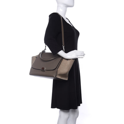 Celine Drummed Calfskin Suede Medium Trapeze Souris 2 of 9