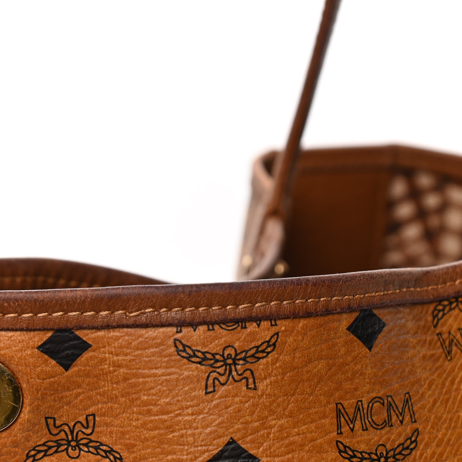 MCM Visetos Large Liz Reversible Shopper Tote Cognac 9 of 16