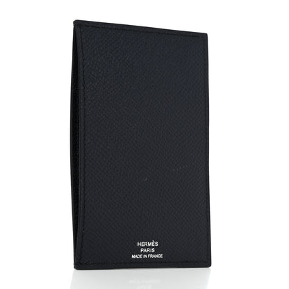 Hermes Epsom Evercolor Chevre Mysore Les Petits Chevaux Card Holder Bleu Indigo Bleu Nuit Gold Black 3 of 8