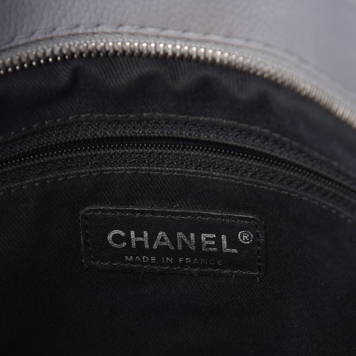 Chanel Caviar Large CC Tuck Tote Grey 6 of 11
