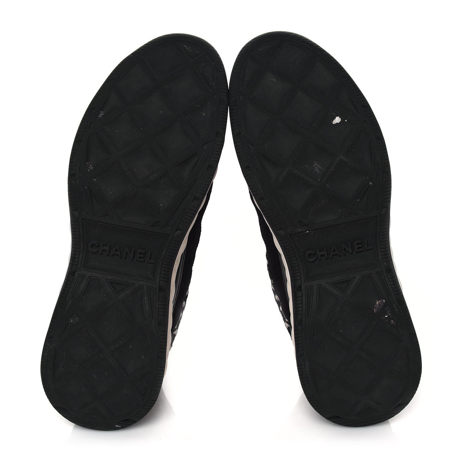 Chanel Suede Calfskin Embroidered CC Sneakers 40 Black 5 of 8