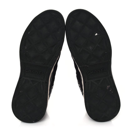 Chanel Suede Calfskin Embroidered CC Sneakers 40 Black 5 of 8