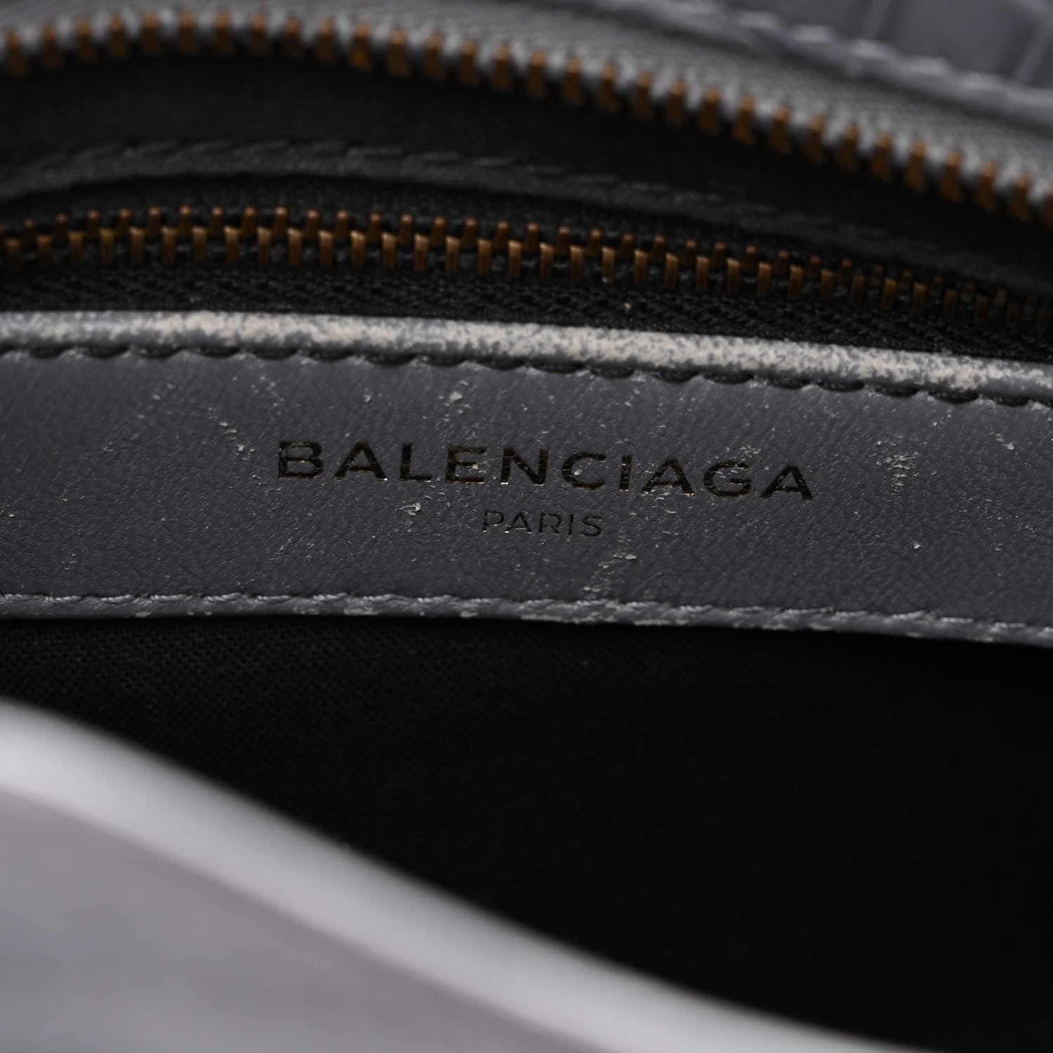 Balenciaga Calfskin Crocodile Embossed Classic Hardware Mini City Gris Beton 7 of 12