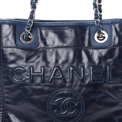 Chanel Glazed Calfskin Mini Deauville Tote Blue 9 of 9