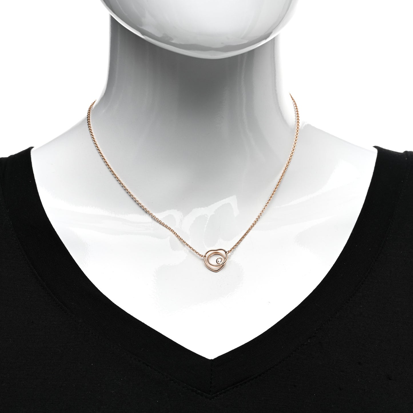 18K Rose Gold Diamond TPM Vertige Coeur Necklace ST