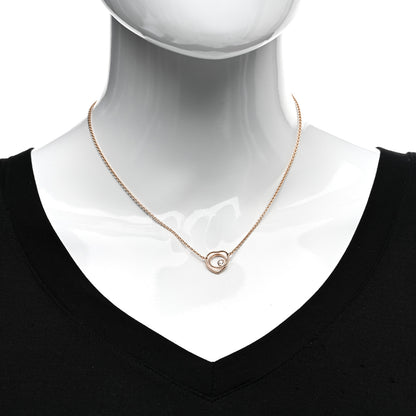 Hermes 18K Rose Gold Diamond TPM Vertige Coeur Necklace ST 2 of 5