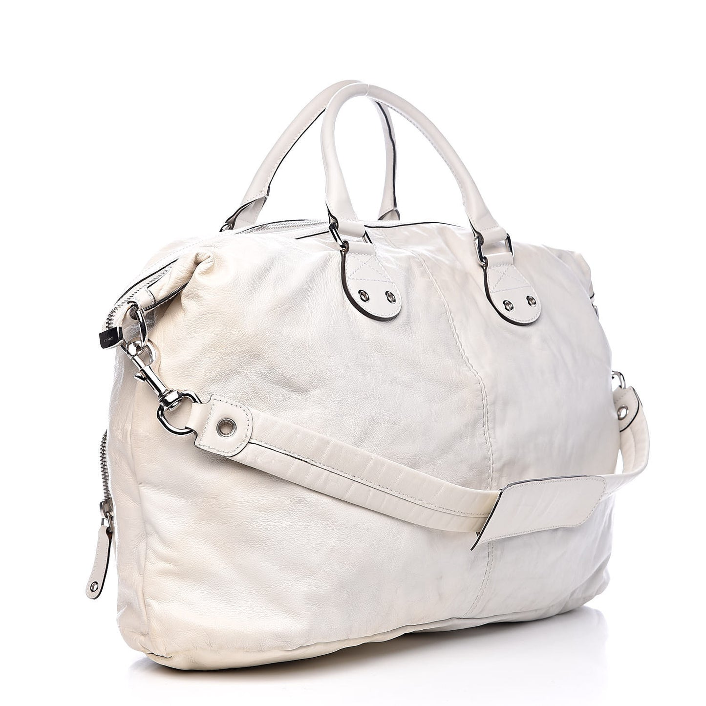 Calfskin Top Handle Tote White