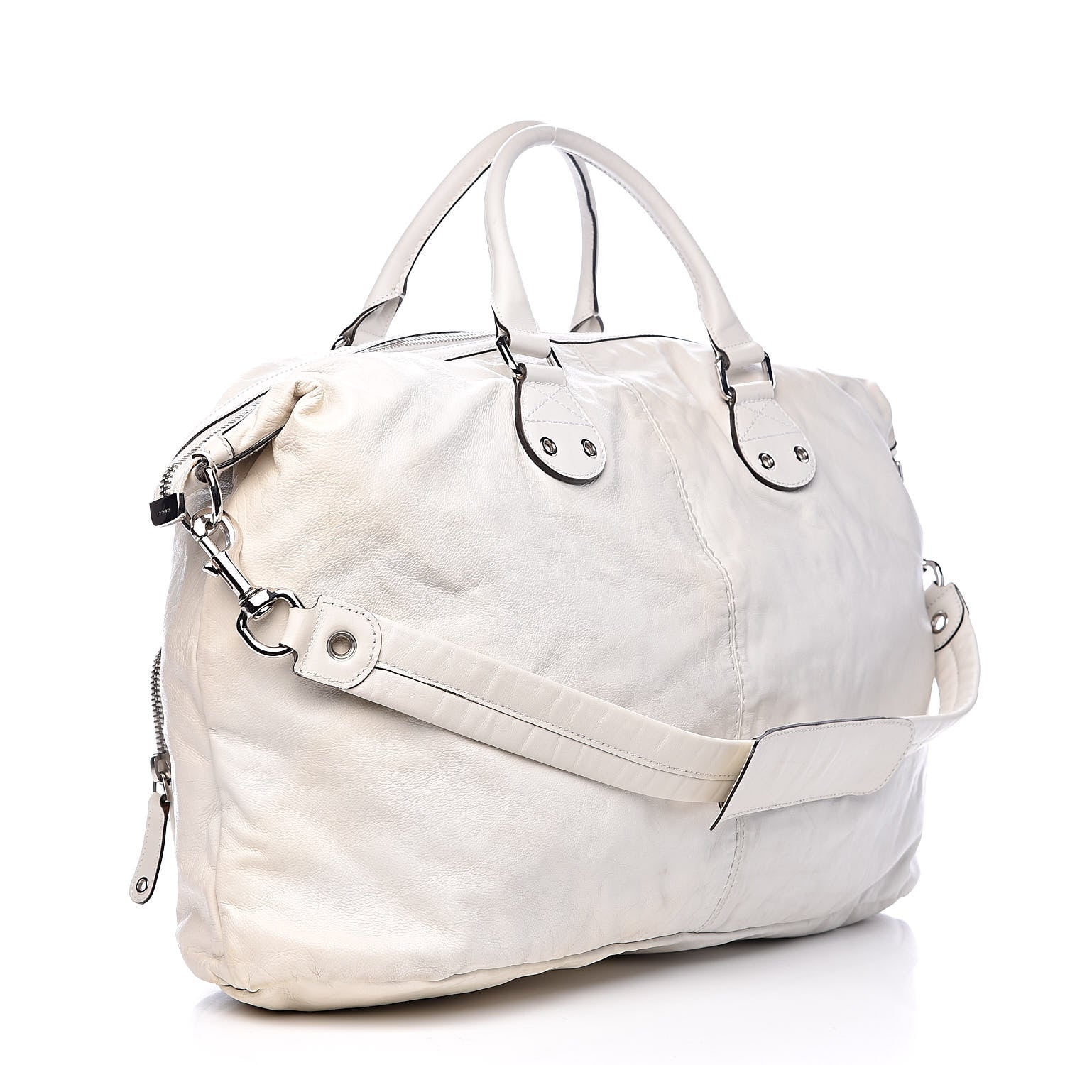 Gucci Calfskin Top Handle Tote White 3 of 21
