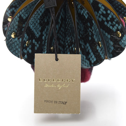 Burberry Cashmere Check Calfskin Crystal Concertina Thomas Bear Bag Charm Fuchsia Pink 5 of 6