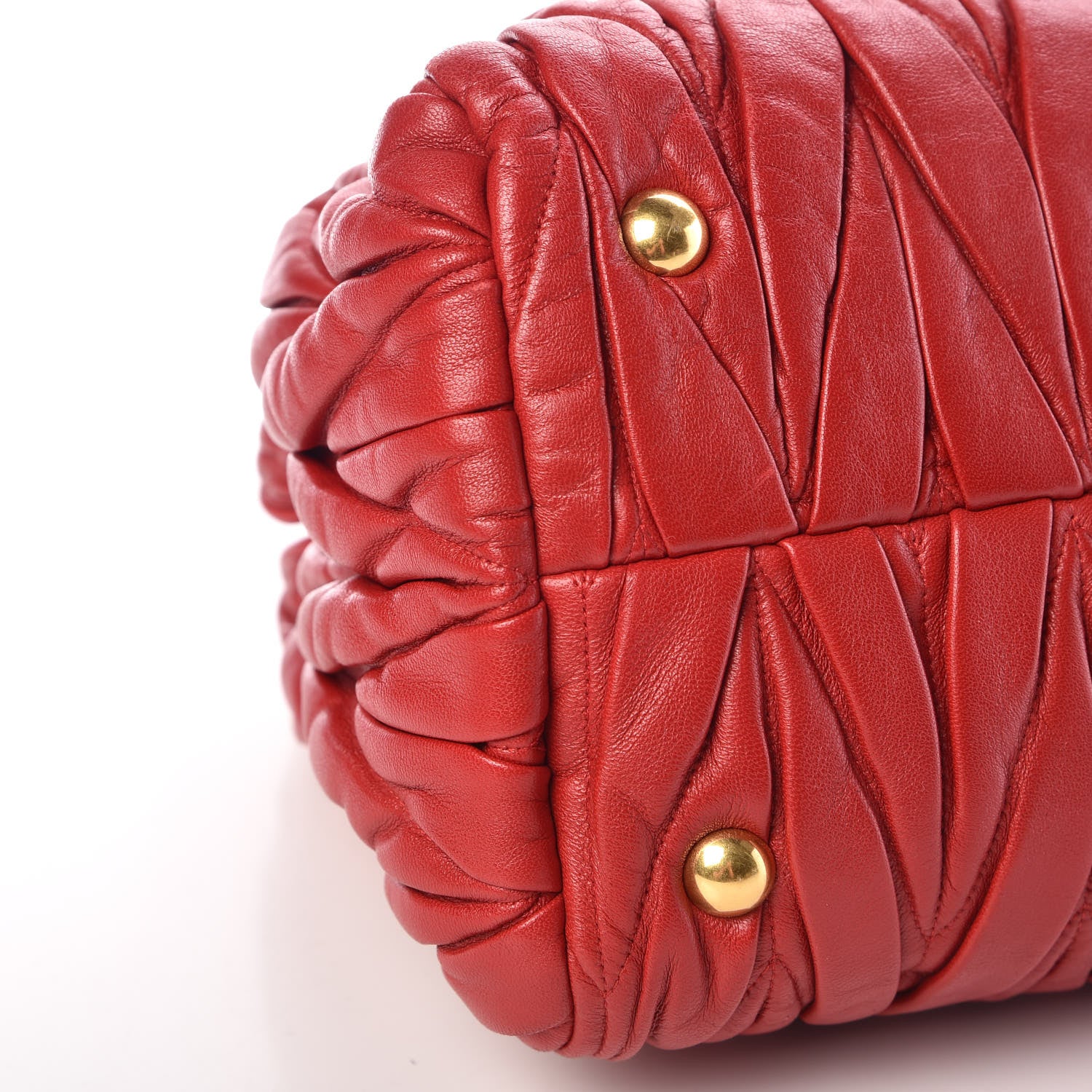 Miu Miu Nappa Matelasse Bauletto Top Handle Bowler Rosso 9 of 10