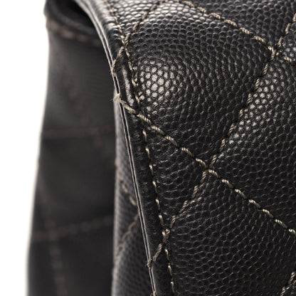 Chanel Caviar Contrast Stitch Small Coco Chain Handle Flap Dark Grey 12 of 14