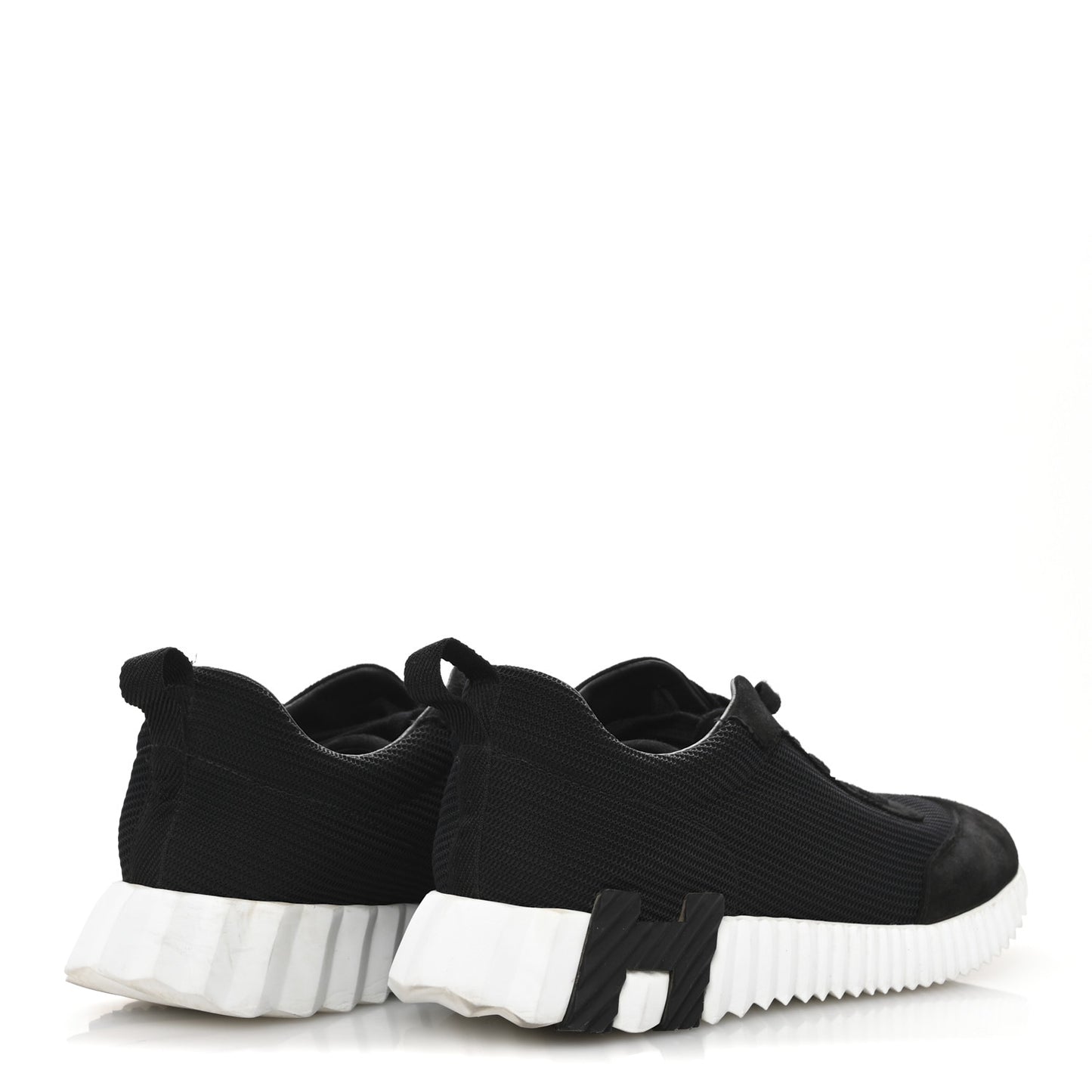 Technical Mesh Suede Goatskin Bouncing Sneakers 38.5 Black