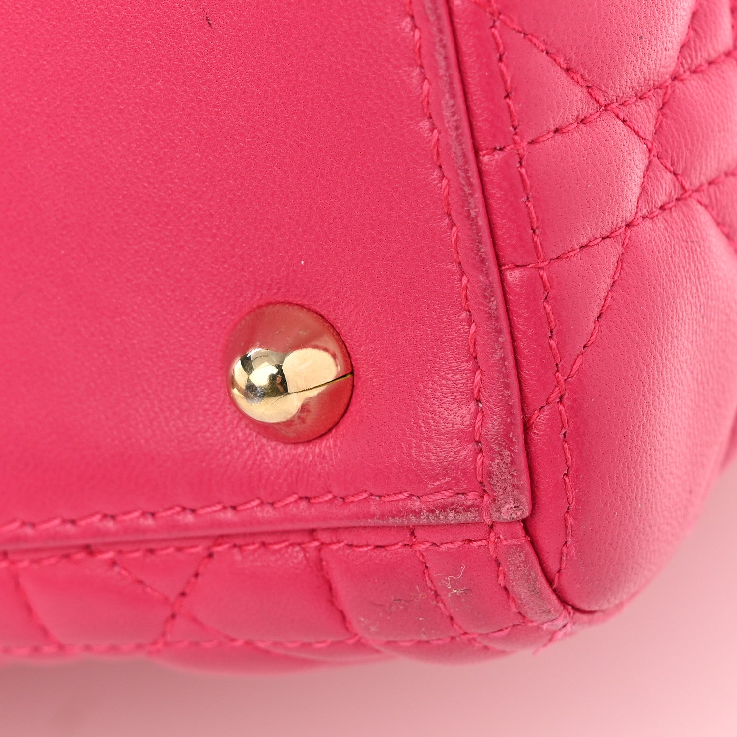Christian Dior Lambskin Cannage Large Lady Dior Fuchsia 18 of 21