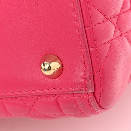 Christian Dior Lambskin Cannage Large Lady Dior Fuchsia 18 of 21