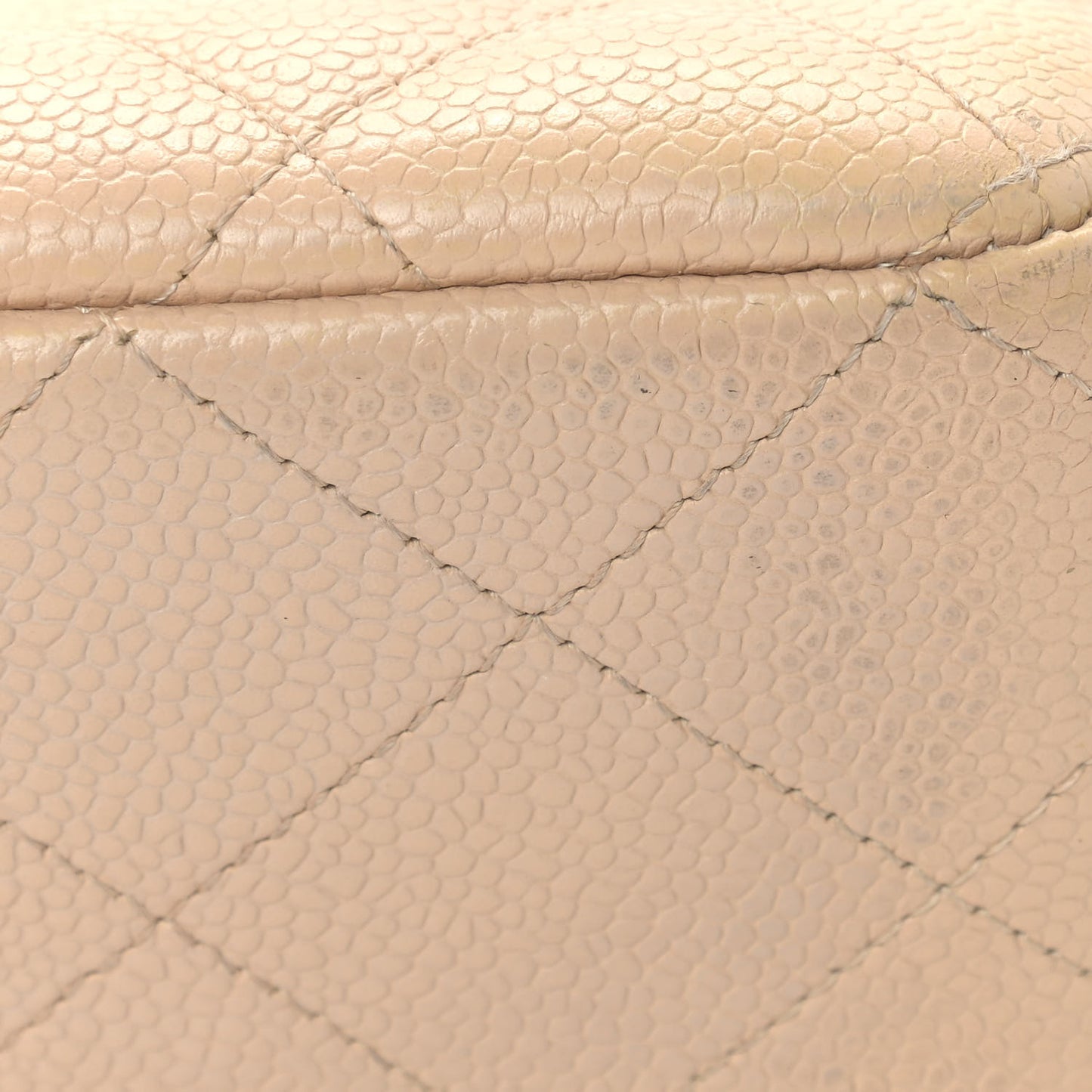 Caviar Quilted Jumbo Single Flap Beige Clair