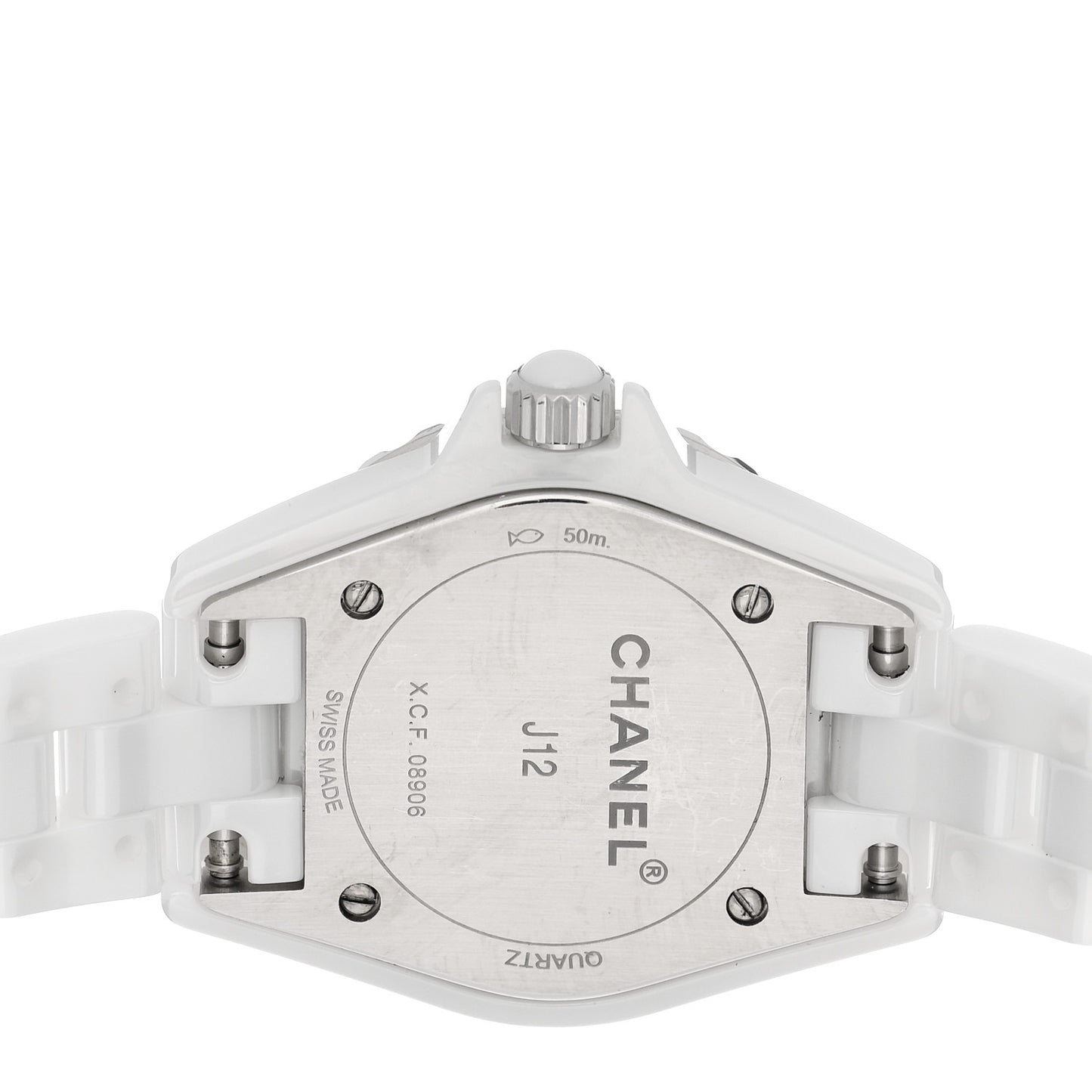 Stainless Steel Ceramic Diamond Mother of Pearl 29mm J12 Quartz Watch White