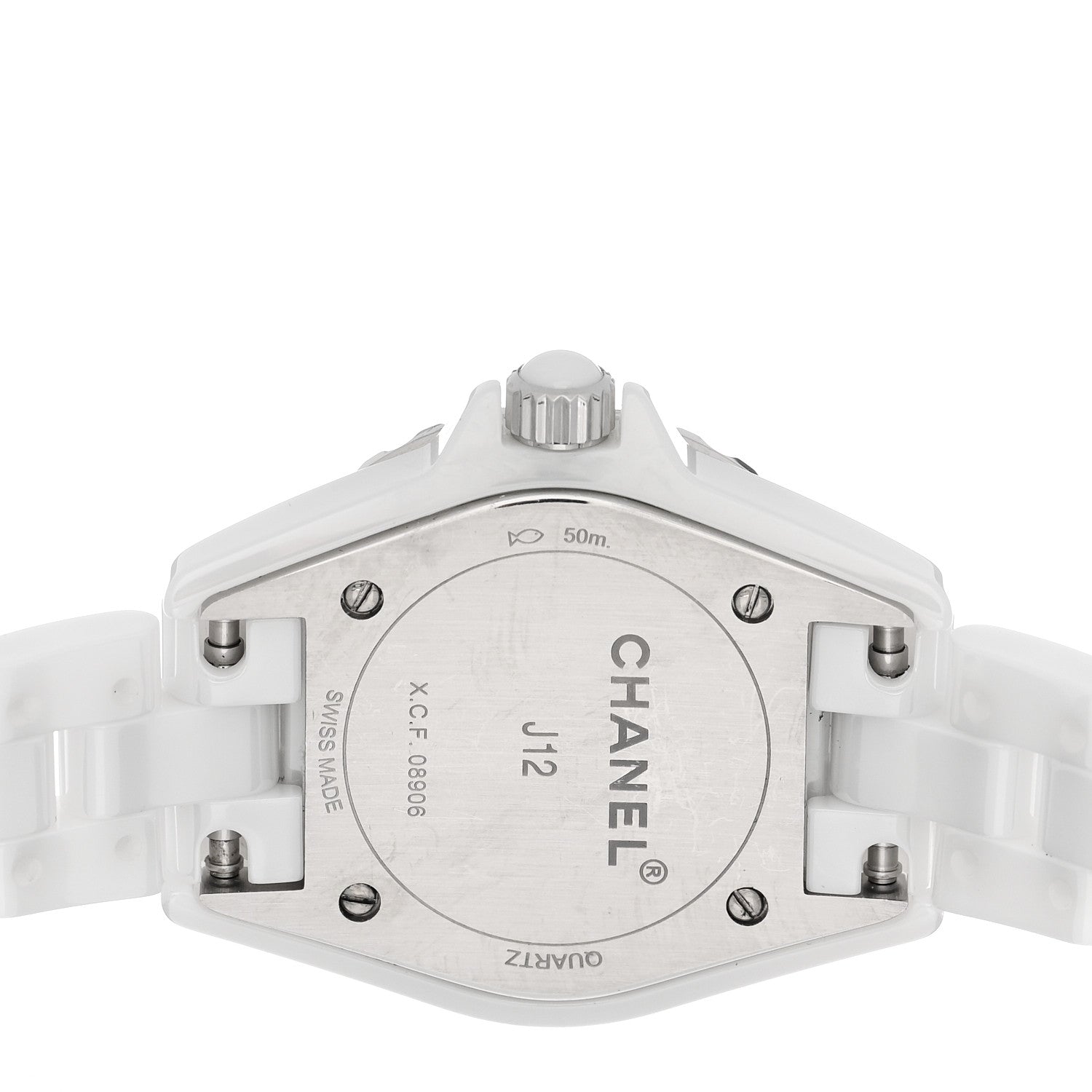 Chanel Stainless Steel Ceramic Diamond Mother of Pearl 29mm J12 Quartz Watch White 4 of 4