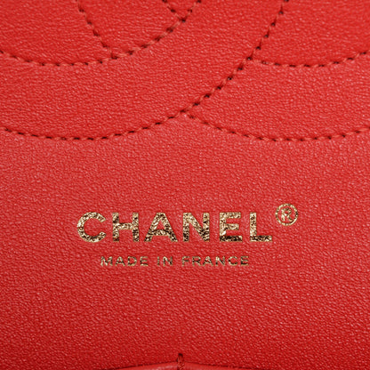 Chanel Lambskin Chevron Quilted Jumbo Double Flap Red 6 of 7