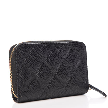 Chanel Caviar Quilted Zip Coin Purse Black 3 of 9