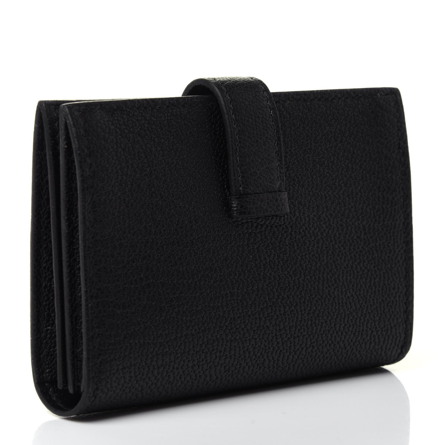 Hermes Chevre Mysore Bearn Card Holder Wallet Black 2 of 4