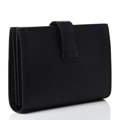 Hermes Chevre Mysore Bearn Card Holder Wallet Black 2 of 4